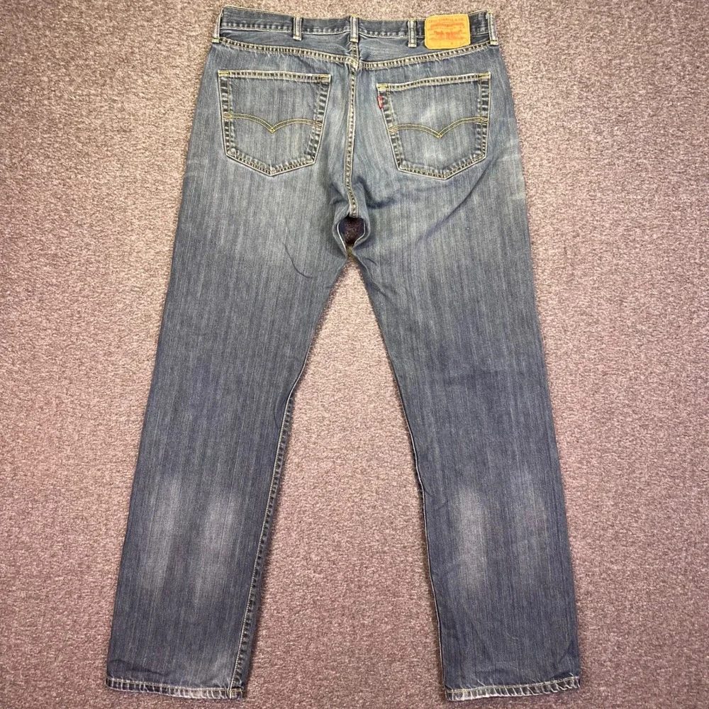 Levis 501 Original Fit Jeans Mens 37x33 Blue Straight Classic Casual Button Fly